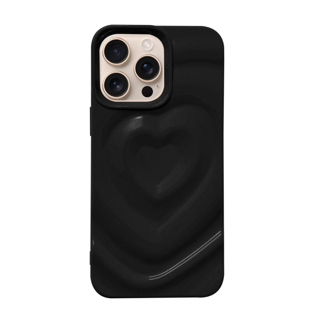 iPhone16Pro ハートウェーブフォーム TPUケース プティ ブラック