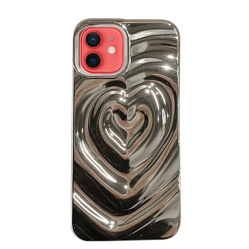 iPhone11 ハートウェーブフォーム TPUケース プティ シルバー