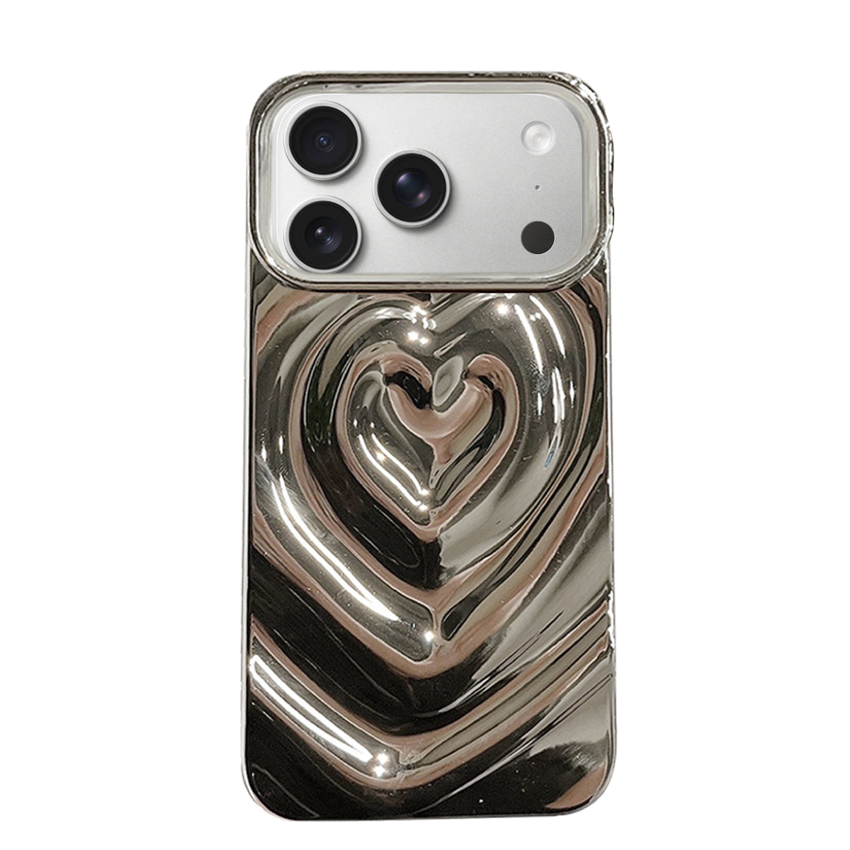 iPhone17Pro ハートウェーブフォーム TPUケース プティ シルバー