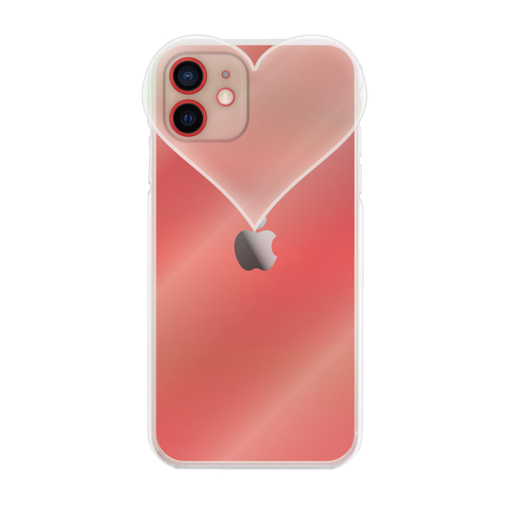 iPhone11ケース ハートクリア TPUクリアケース プティ オーロラ