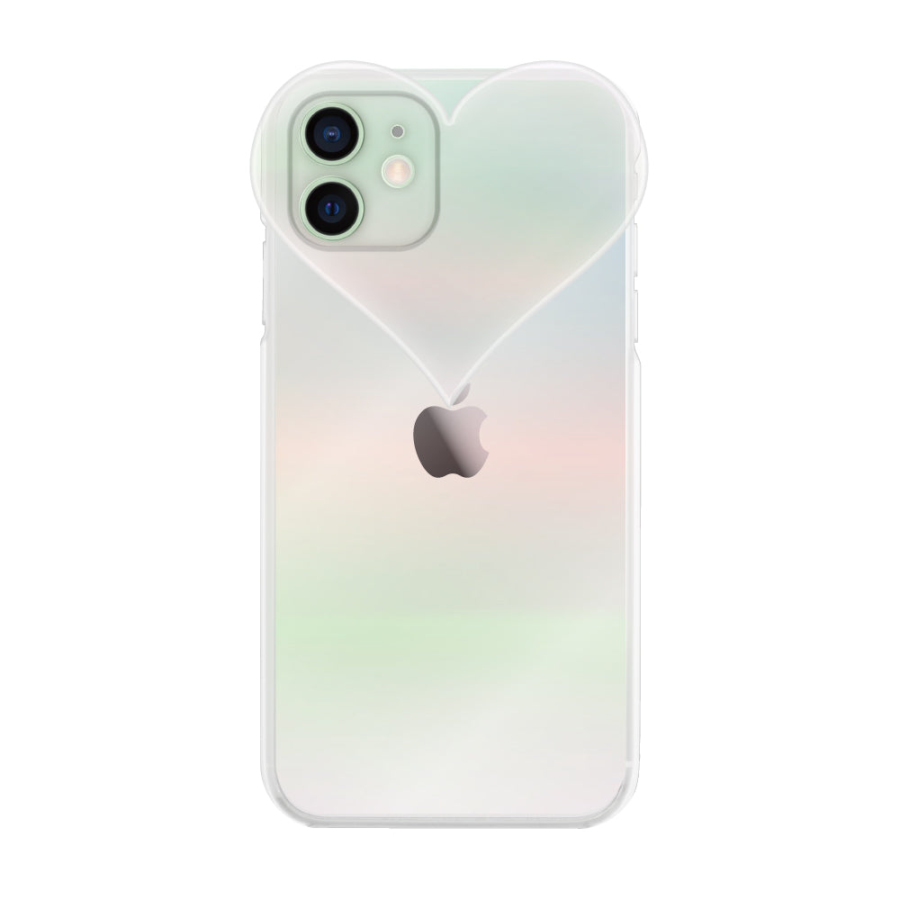 iPhone12miniケース ハートクリア TPUクリアケース プティ オーロラ