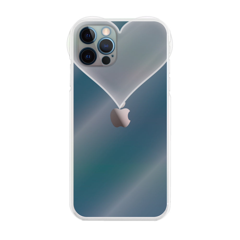 iPhone12ProMaxケース ハートクリア TPUクリアケース プティ オーロラ