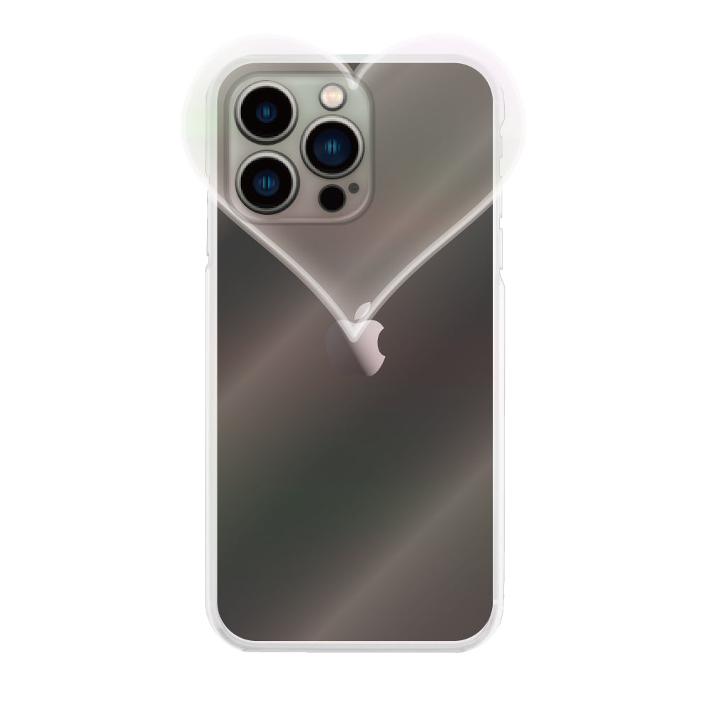iPhone13Proケース ハートクリア TPUクリアケース プティ オーロラ