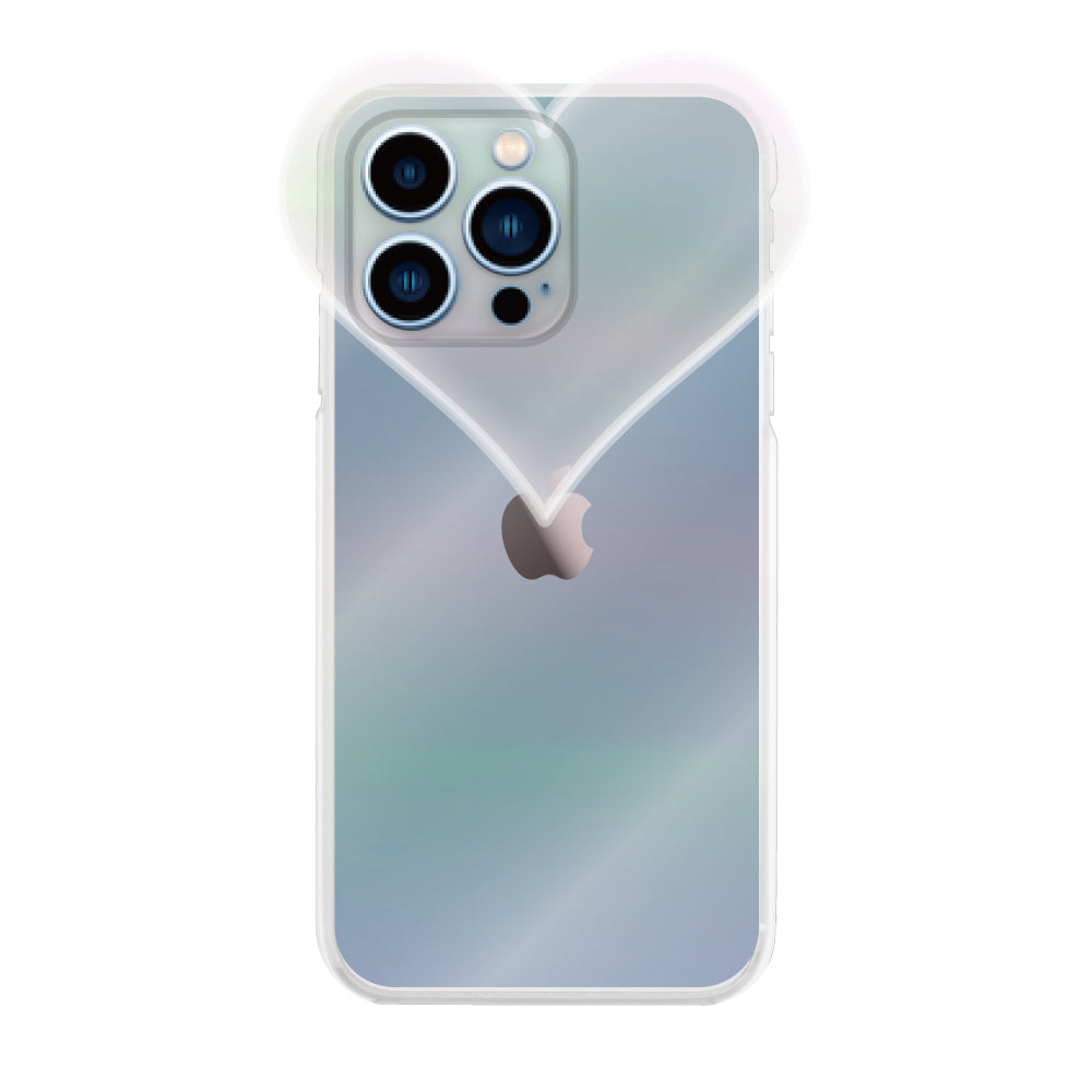 iPhone13ProMaxケース ハートクリア TPUクリアケース プティ オーロラ