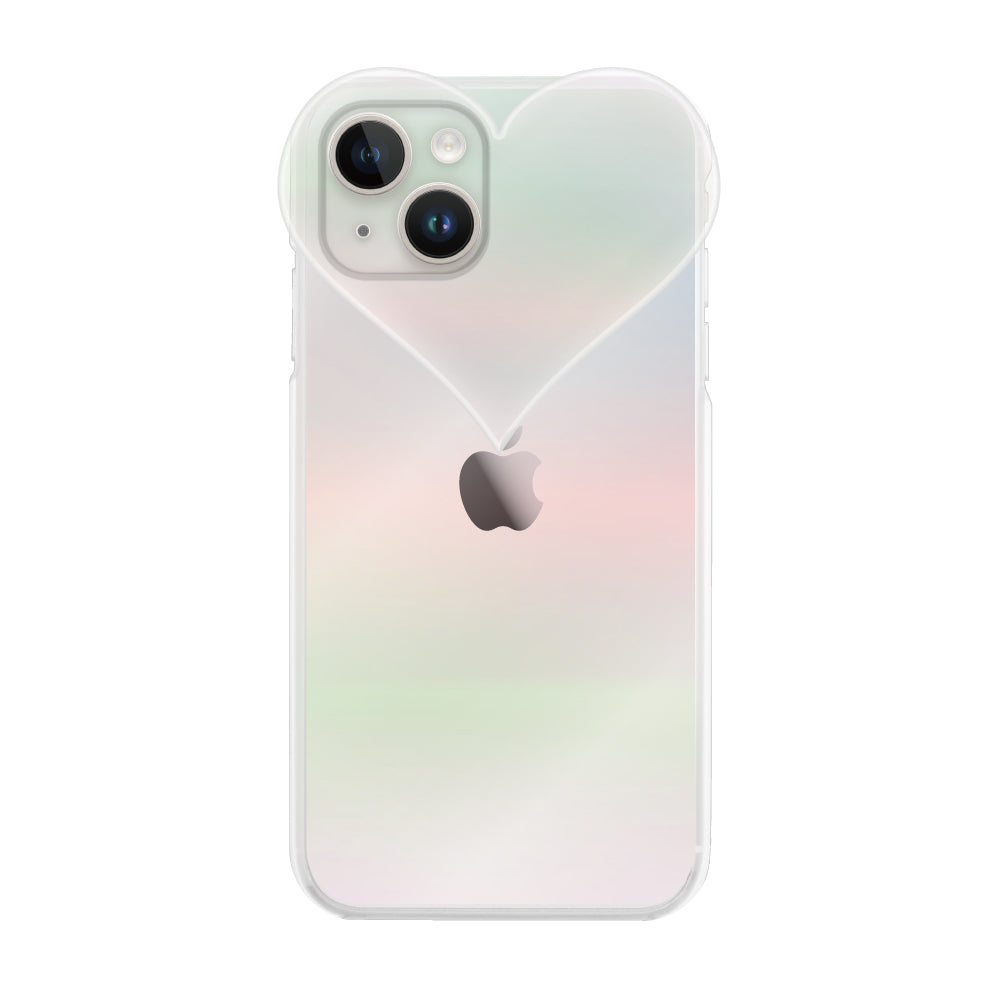iPhone14/13ケース ハートクリア TPUクリアケース プティ オーロラ