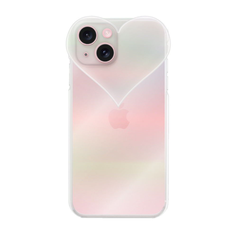 iPhone15ケース ハートクリア TPUクリアケース プティ オーロラ