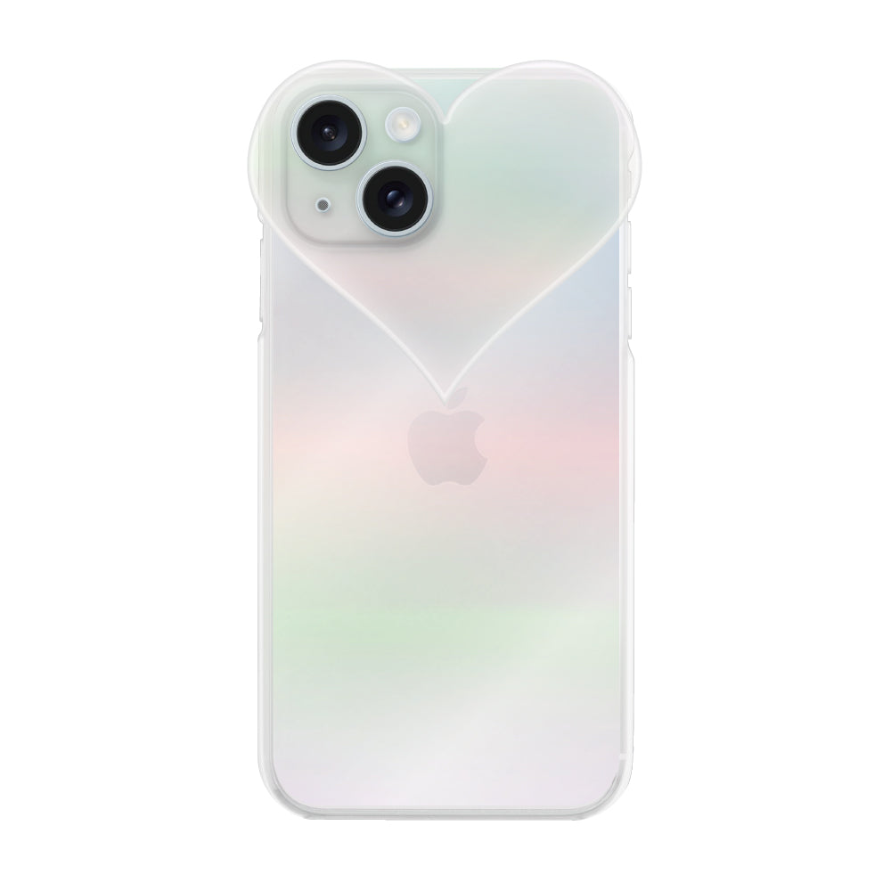 iPhone15Plus/14Plusケース ハートクリア TPUクリアケース プティ オーロラ