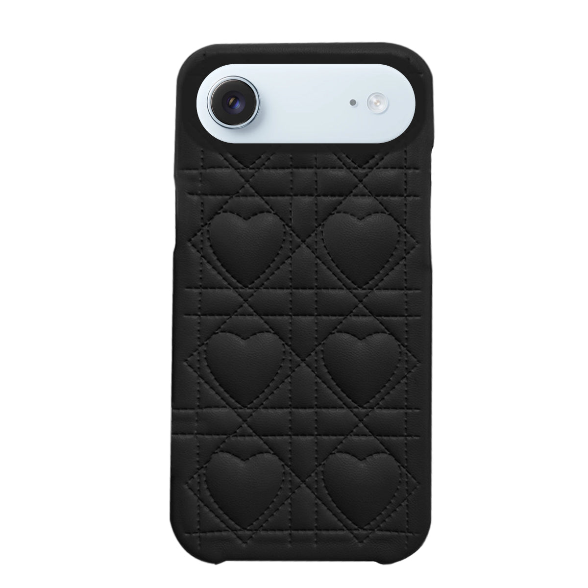 iPhoneAir ハートキルティングPU レザーケース プティ ブラック