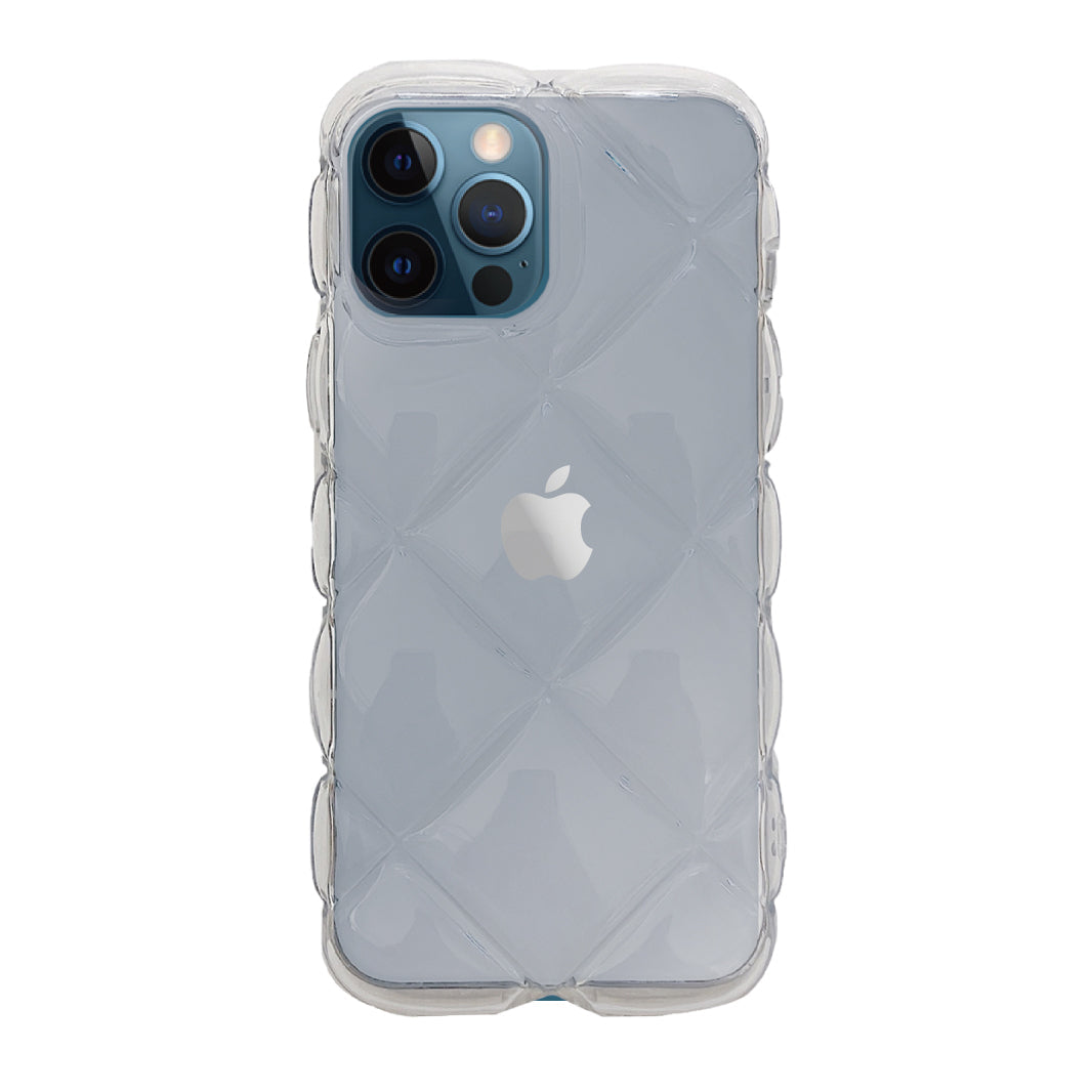 iPhone12ProMaxケース キルティングクリア TPUクリアケース プティ クリア