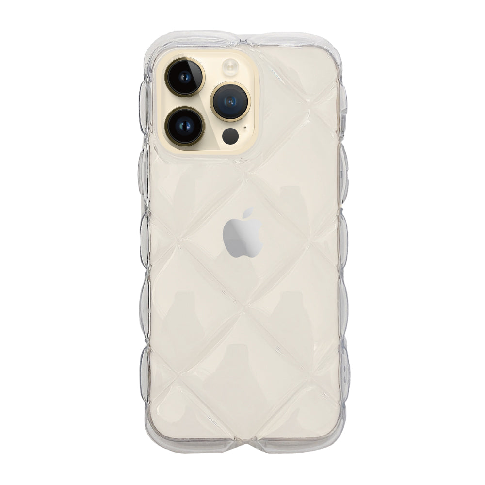 iPhone14Proケース キルティングクリア TPUクリアケース プティ クリア
