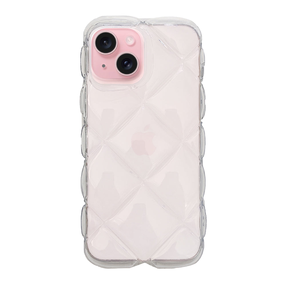 iPhone15ケース キルティングクリア TPUクリアケース プティ クリア