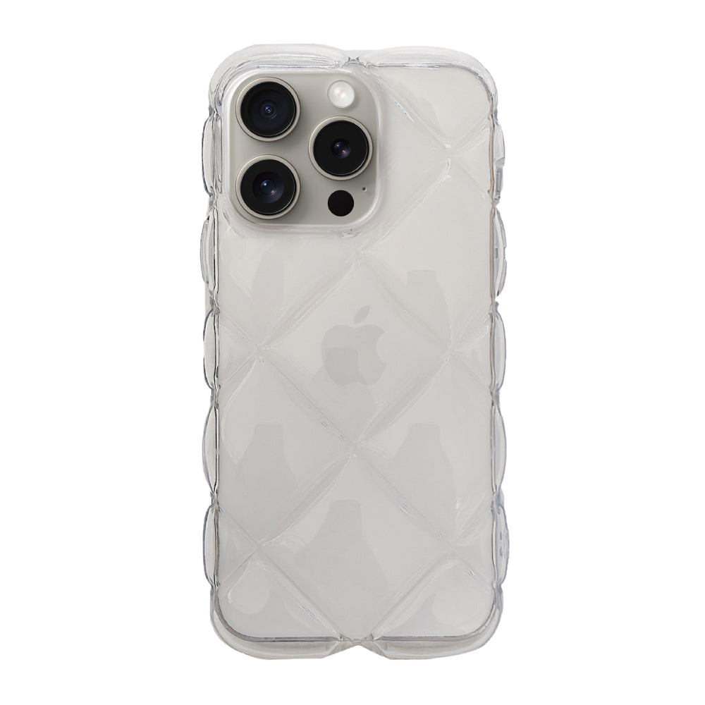 iPhone15Proケース キルティングクリア TPUクリアケース プティ クリア