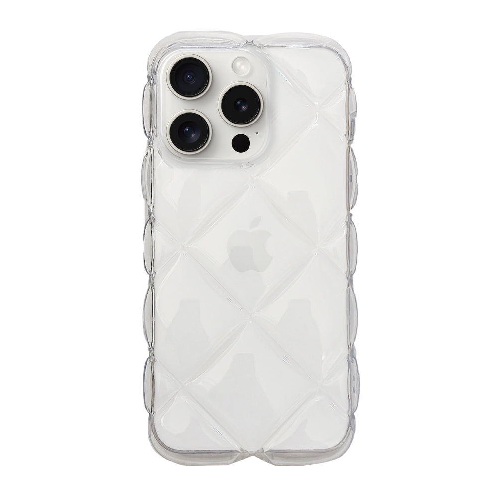 iPhone15ProMaxケース キルティングクリア TPUクリアケース プティ クリア