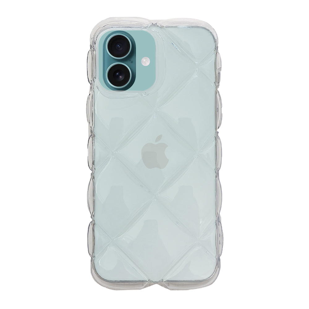 iPhone16Plusケース キルティングクリア TPUクリアケース プティ クリア
