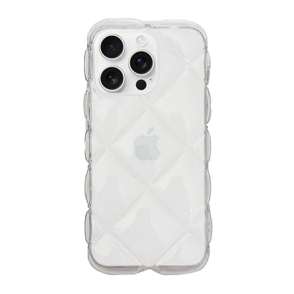 iPhone16ProMaxケース キルティングクリア TPUクリアケース プティ クリア