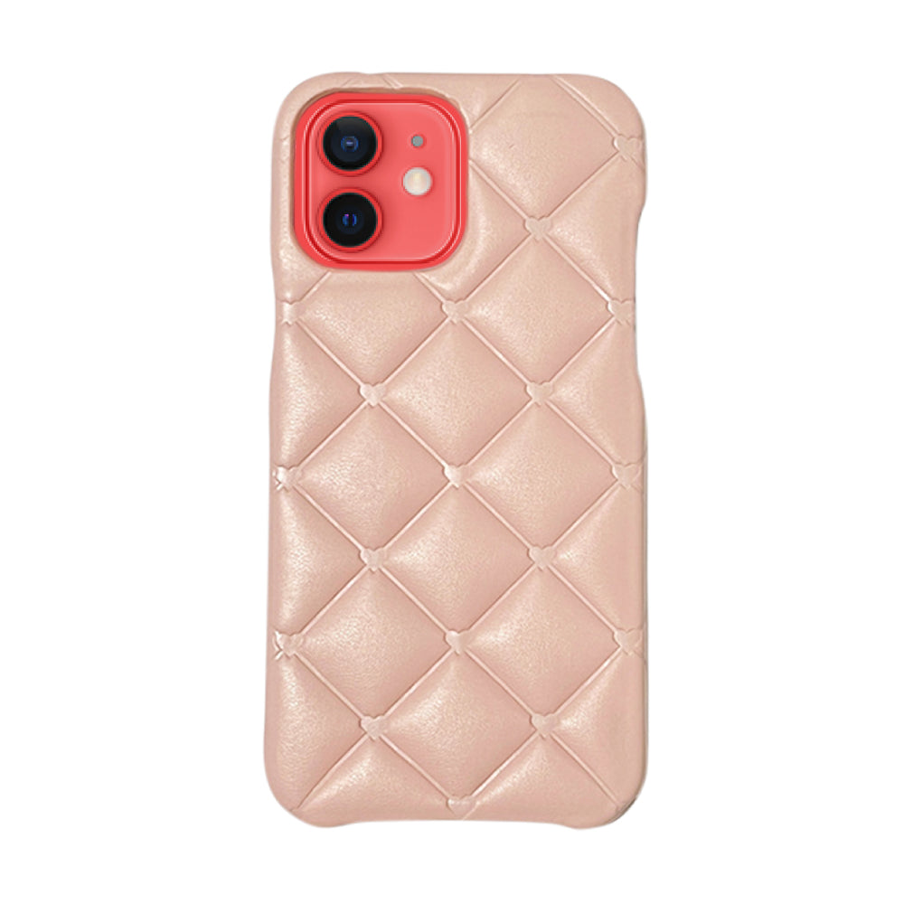 iPhone11ケース キルティングミニハートPUレザー プティ ピンク