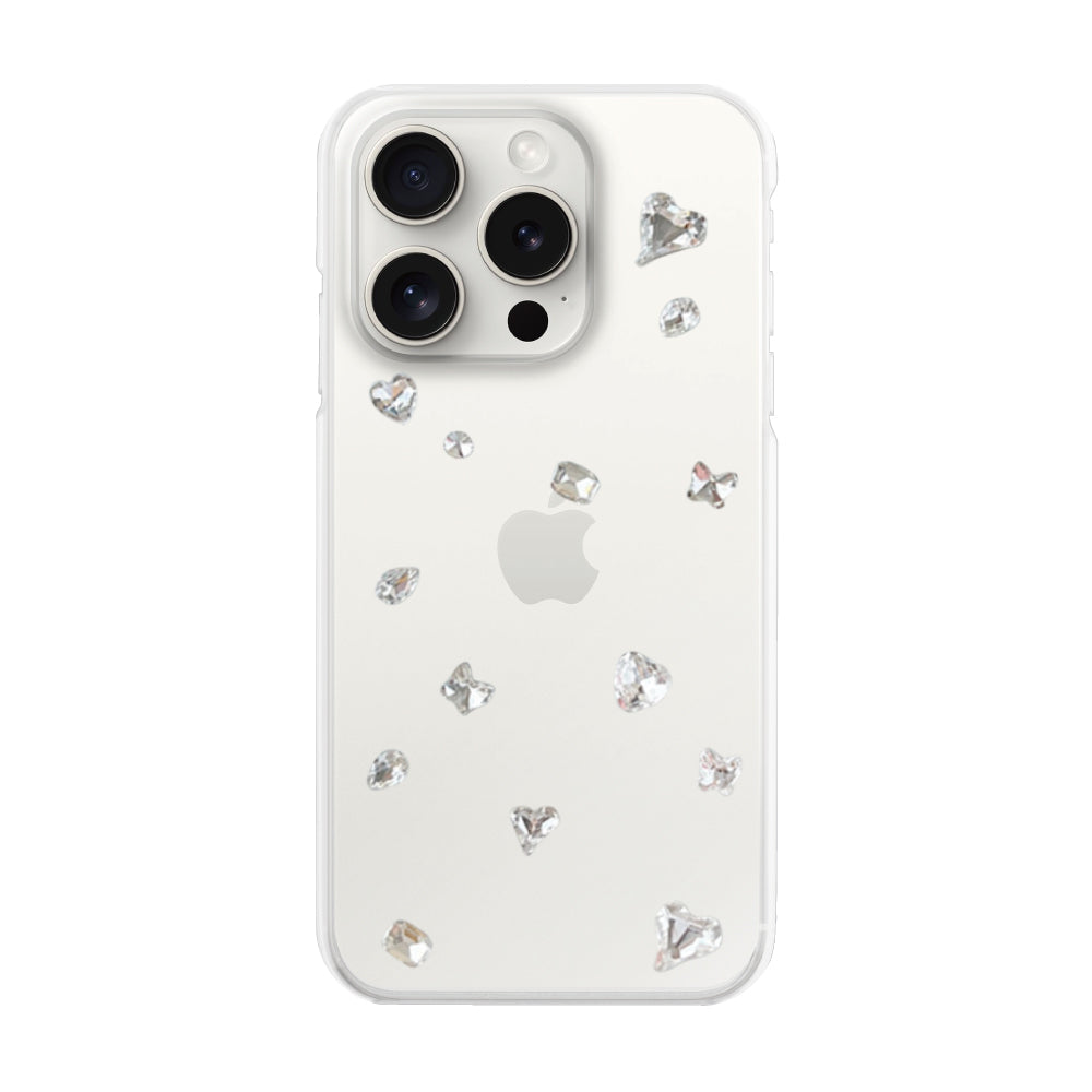 iPhone15ProMaxケース ビジューTPUクリア プティ ホワイト