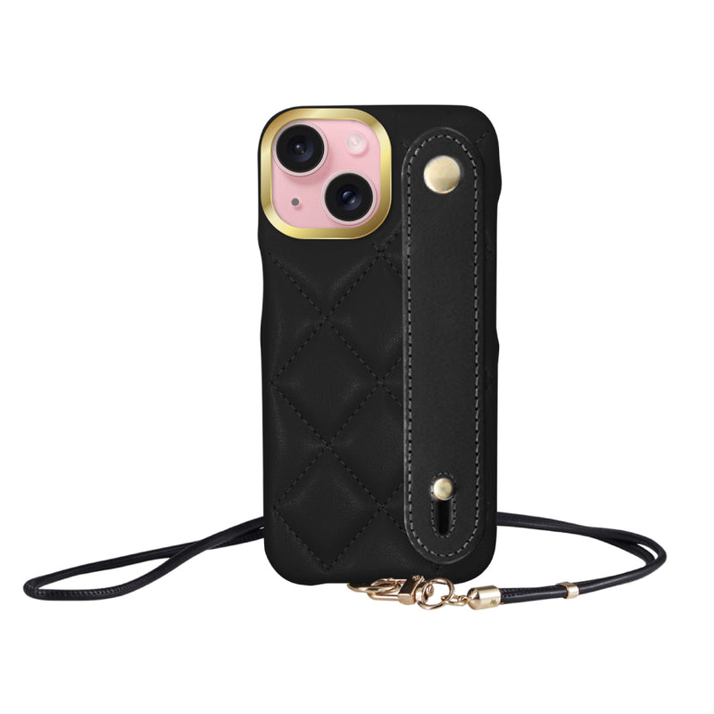 iPhoneケース バンドキルティングPUレザーストラップ プティ