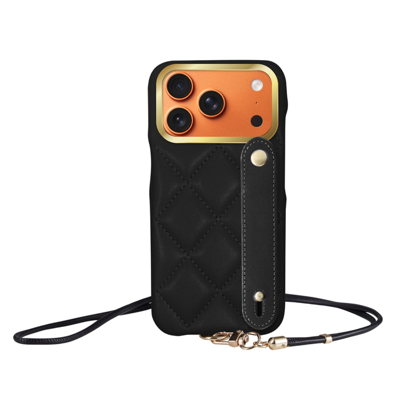 iPhoneケース バンドキルティングPUレザーストラップ プティ