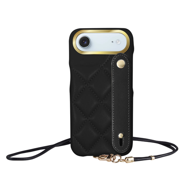 iPhoneケース バンドキルティングPUレザーストラップ プティ