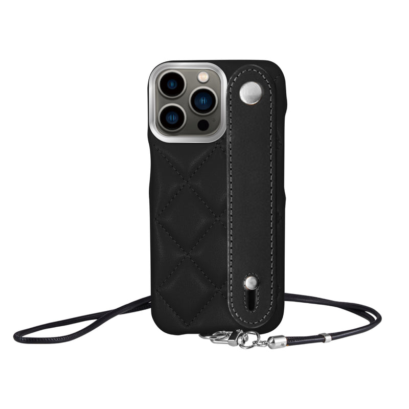 iPhoneケース バンドキルティングPUレザーストラップ プティ