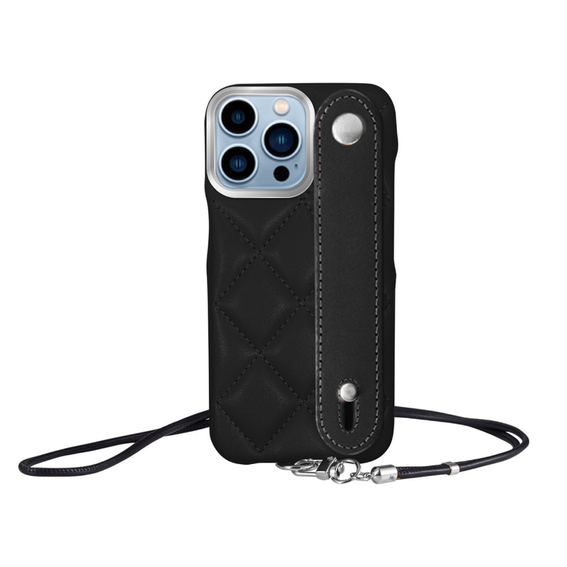 iPhoneケース バンドキルティングPUレザーストラップ プティ