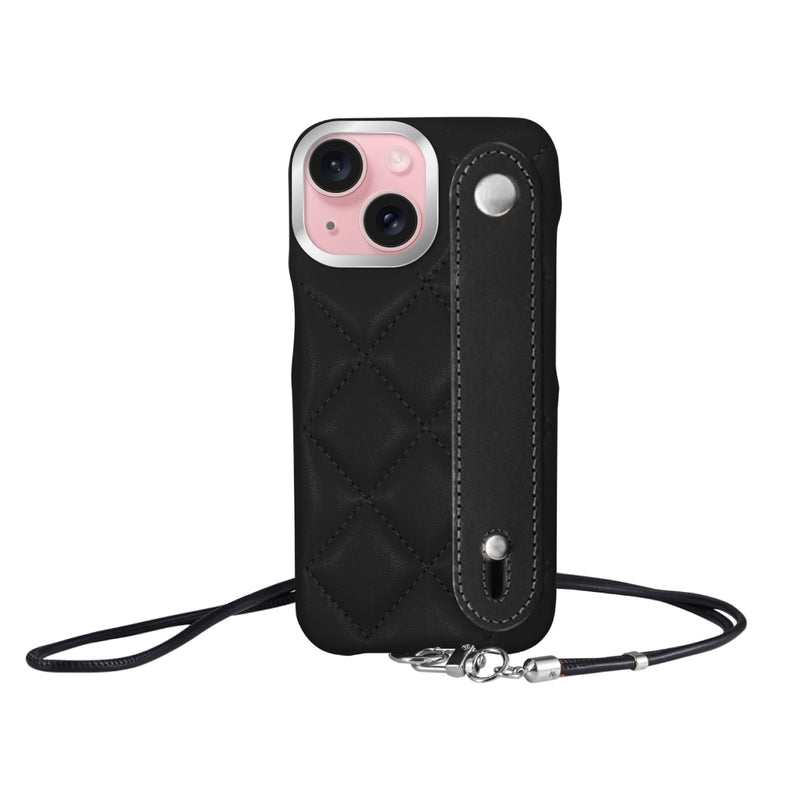 iPhoneケース バンドキルティングPUレザーストラップ プティ