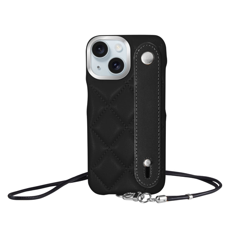 iPhoneケース バンドキルティングPUレザーストラップ プティ