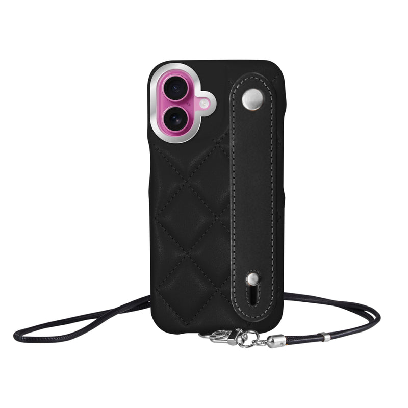 iPhoneケース バンドキルティングPUレザーストラップ プティ