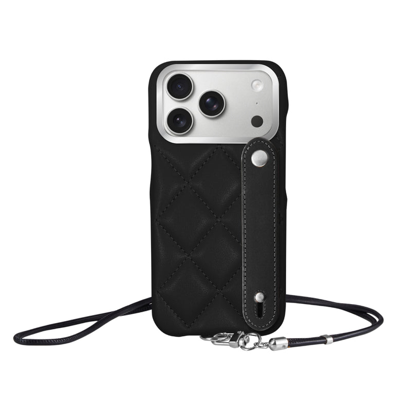 iPhoneケース バンドキルティングPUレザーストラップ プティ