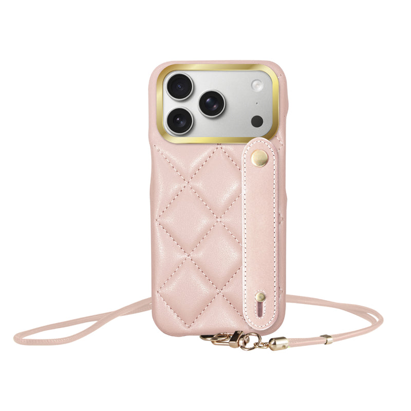 iPhoneケース バンドキルティングPUレザーストラップ プティ