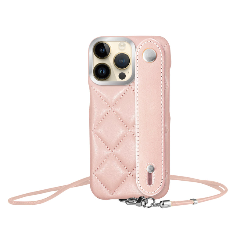 iPhoneケース バンドキルティングPUレザーストラップ プティ
