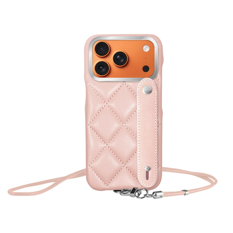 iPhoneケース バンドキルティングPUレザーストラップ プティ