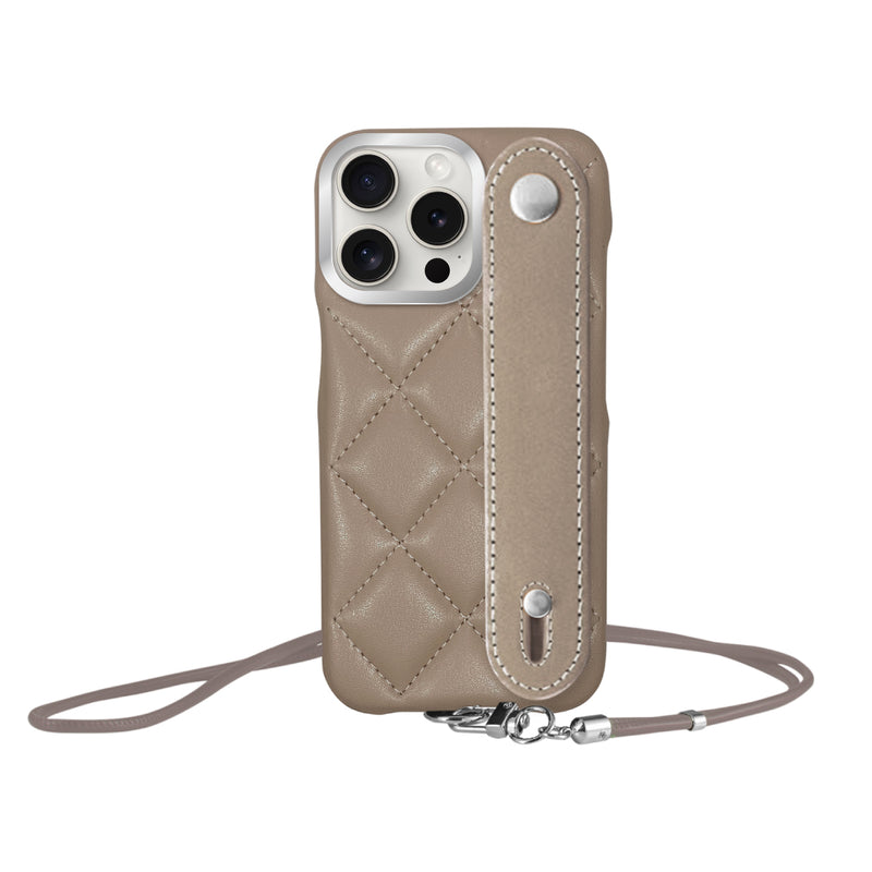 iPhoneケース バンドキルティングPUレザーストラップ プティ