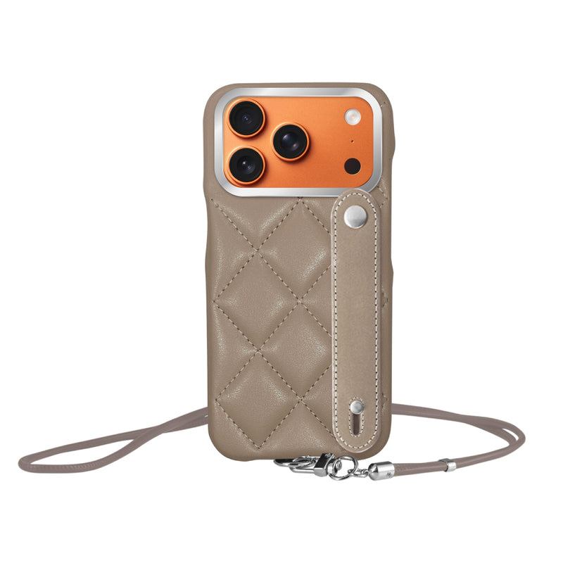 iPhoneケース バンドキルティングPUレザーストラップ プティ