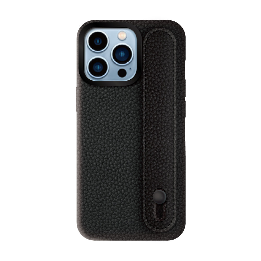 iPhone13ProMaxケース バンドシュリンクレザー プティ ブラック/ブラック