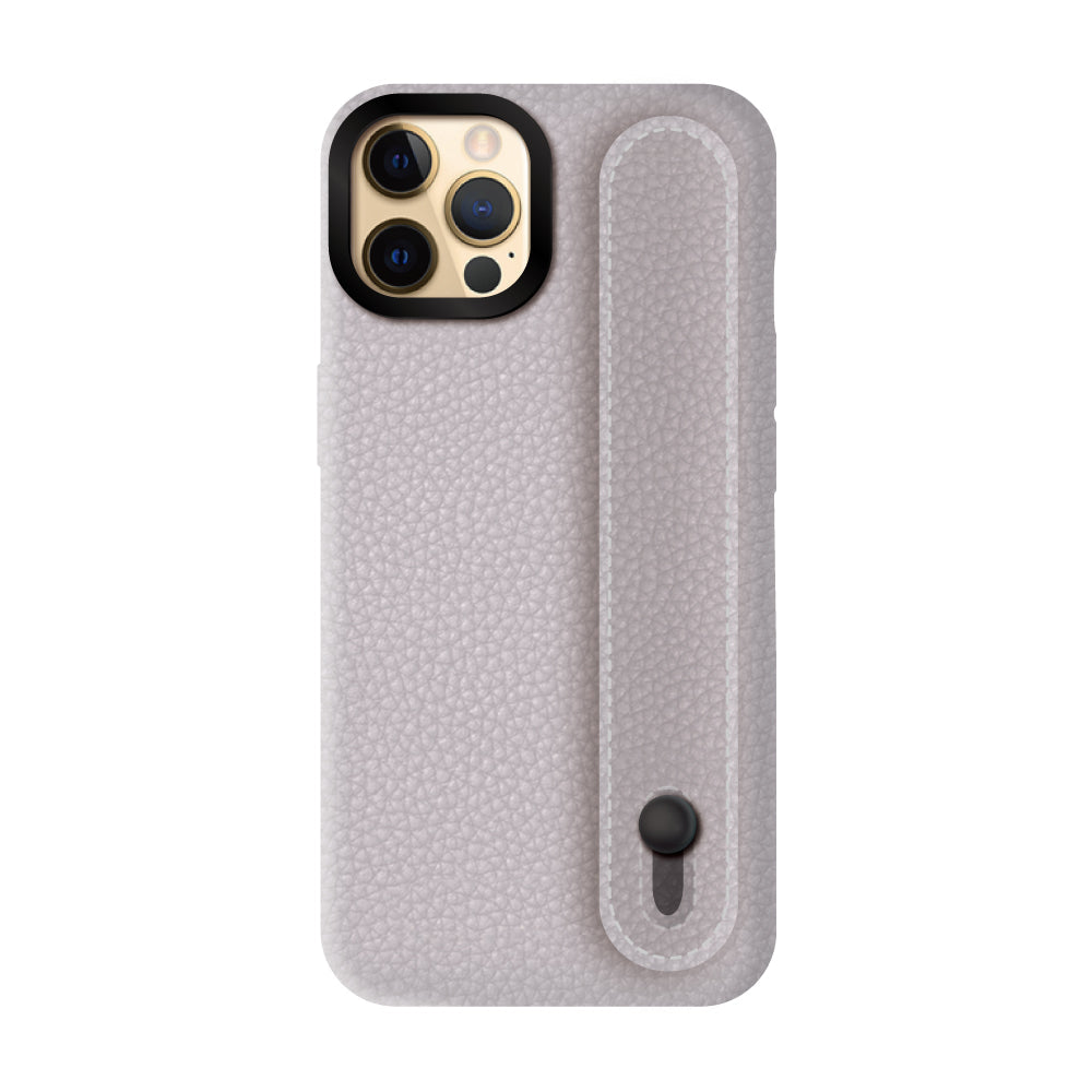 iPhone11Proケース バンドシュリンクレザー プティ グレー/ブラック