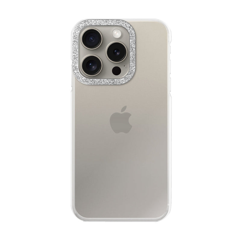 iPhoneケース ラメカメラフレームクリア プティ