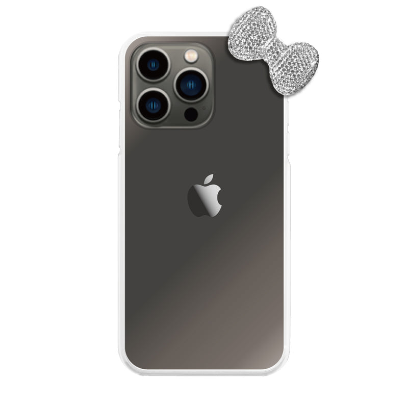 iPhoneケース ラインストーンリボン TPUクリア プティ