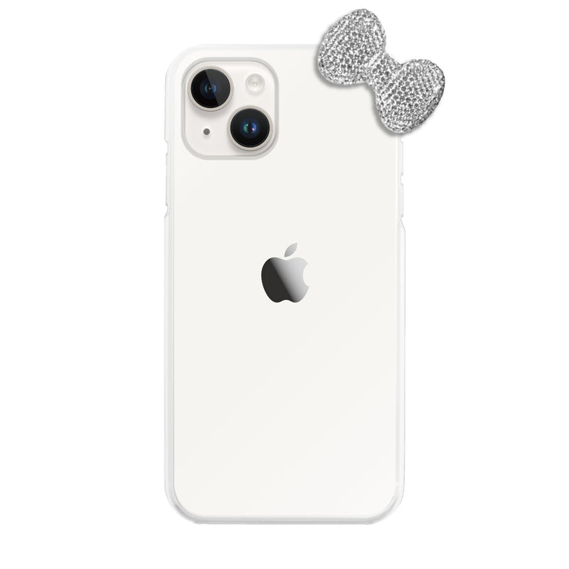 iPhoneケース ラインストーンリボン TPUクリア プティ