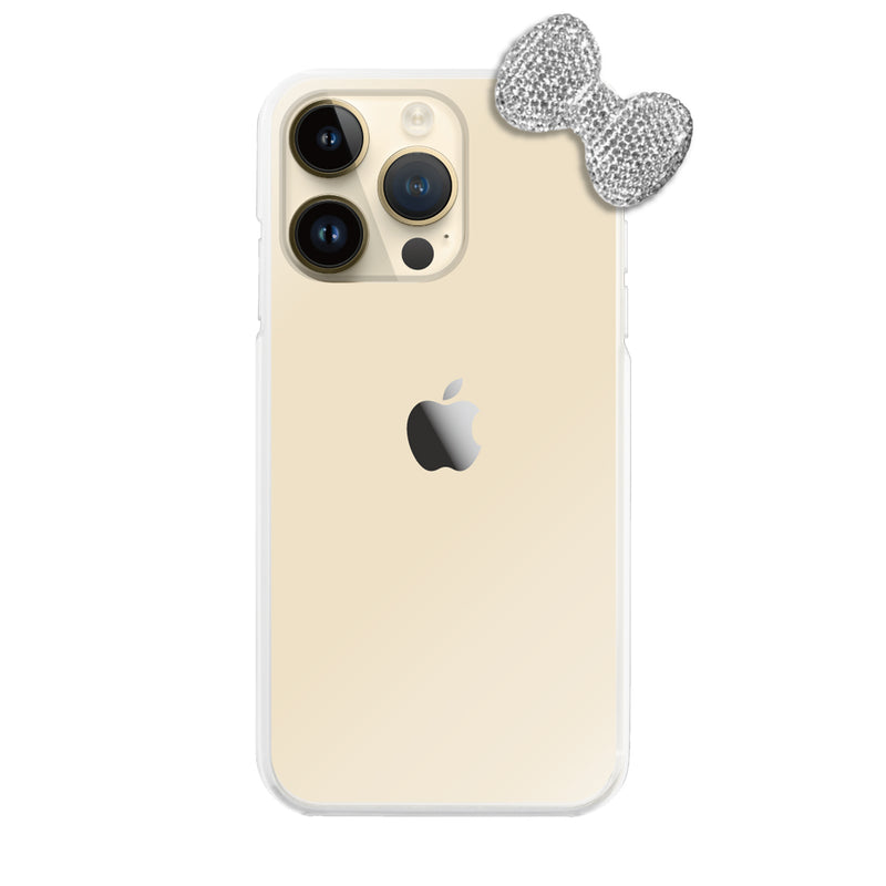 iPhoneケース ラインストーンリボン TPUクリア プティ