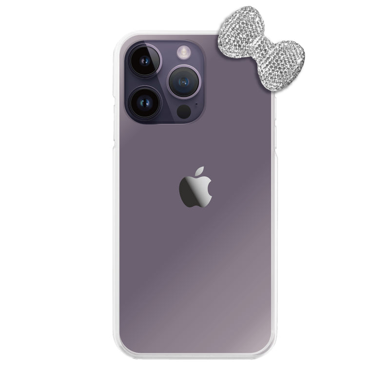 iPhoneケース ラインストーンリボン TPUクリア プティ