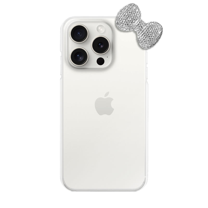 iPhoneケース ラインストーンリボン TPUクリア プティ