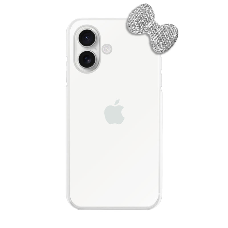 iPhoneケース ラインストーンリボン TPUクリア プティ