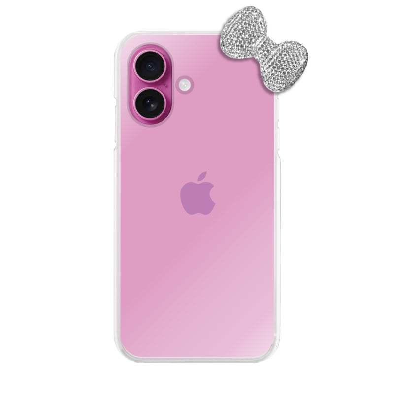 iPhoneケース ラインストーンリボン TPUクリア プティ