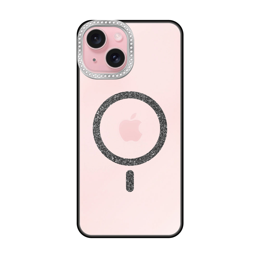 iPhone15 ビジューカメラフレーム マグセーフクリア プティ ブラック