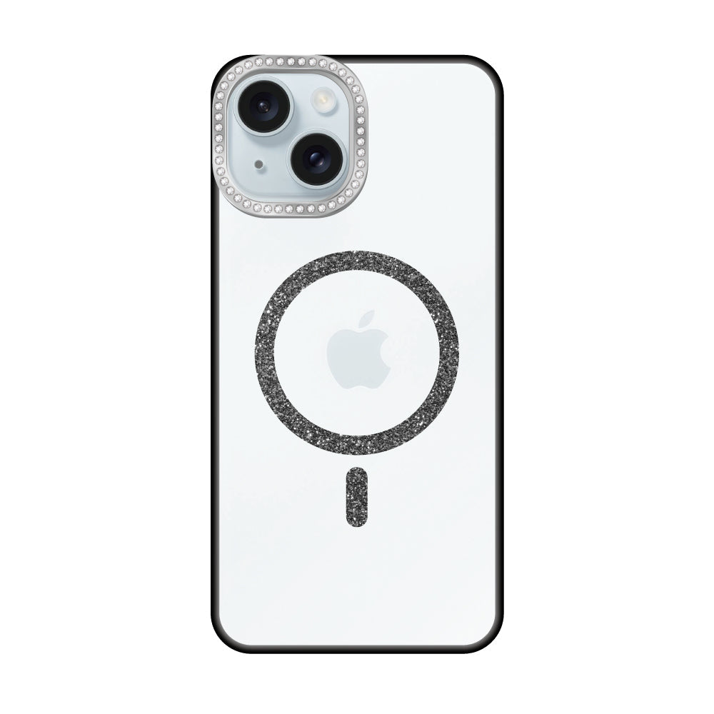 iPhone15Plus/14Plus ビジューカメラフレーム マグセーフクリア プティ ブラック