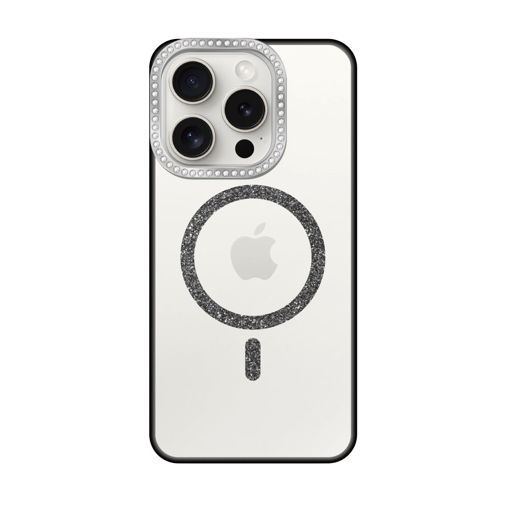 iPhone15ProMax ビジューカメラフレーム マグセーフクリア プティ ブラック