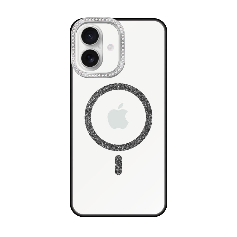 iPhone16 ビジューカメラフレーム マグセーフクリア プティ ブラック