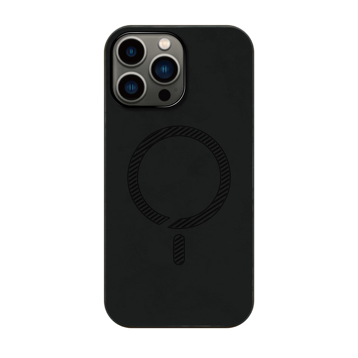 iPhone13Proケース PUレザーハイブリッド レザーmagsafeケース プティ ブラック